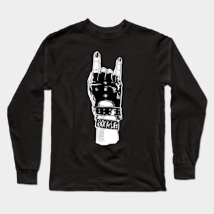 Girl hand rocking for life, black and white design Long Sleeve T-Shirt